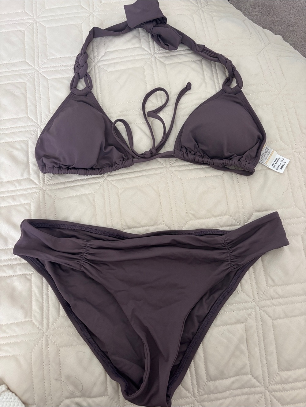 l*space Taupe Halter Bikini Set